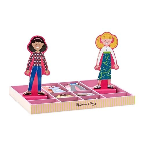 Melissa & Doug Abby and Emma Magnetic Wooden Dress-Up Dolls Play Set (55+ Pieces), Magnetic Dolls, Pretend Play & Preschool Toys for Kids 3+ thumbnail 3