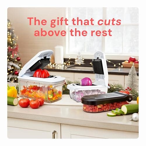 Fullstar The Original Pro Chopper - Vegetable Chopper and Spiralizer, Food Chopper with Container, Fruit Slicer, Kitchen Gadgets & Gifts, Home Essentials (4 in 1, Clear) thumbnail 2