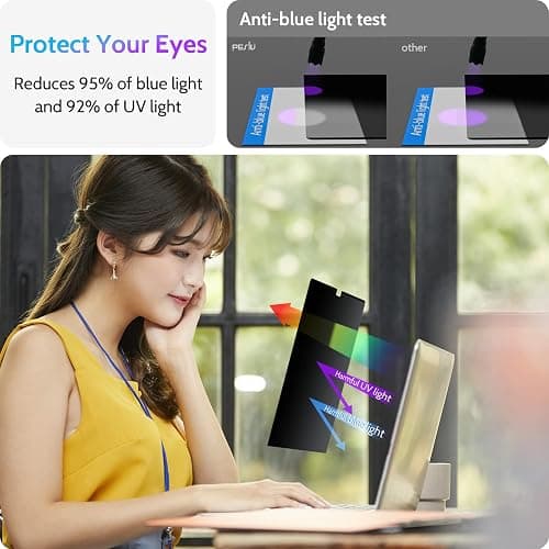 Peslv Magnetic Privacy Screen for MacBook Air 15 Inch (2023-2026, M2 M3 M4 M5) - A2941 A3114 A3241 A3448, 15inch Removable Matte Anti Blue Light Glare Filter for Mac Air 15.3" Laptop Computer thumbnail 5