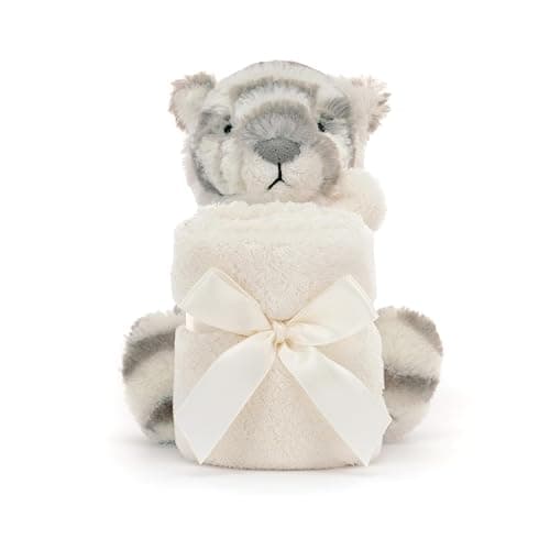 Jellycat Bashful Snow Tiger Soother Stuffed Animal, 13.5 inches- Security Blanket & Lovey for Babies - Baby Gift - Snow Tiger thumbnail 7