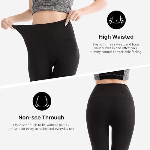 SINOPHANT High Waisted Leggings for Women - Full Length Capri Buttery Soft Yoga Pants for Workout Athletic thumbnail 4