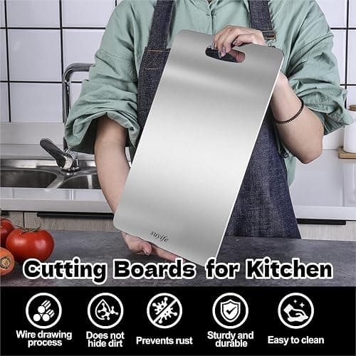 Titanium Cutting Board Set of 3,100% Pure Titanium Cutting Boards for Kitchen, 2025 New Double Sided Food-Grade Chopping Board for Cutting Meat Vegetable Fruit thumbnail 3