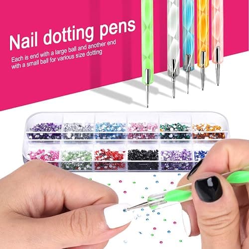 Teenitor Nail Art Kit Nail Art Tools, Nail Design Kit with Nail Art Brushes, Nail Tape Nail Gems Rhinestones, Nail Dotting Tools Nail Foil, Butterfly Nail Design Tools for Nail Art Supplies thumbnail 3