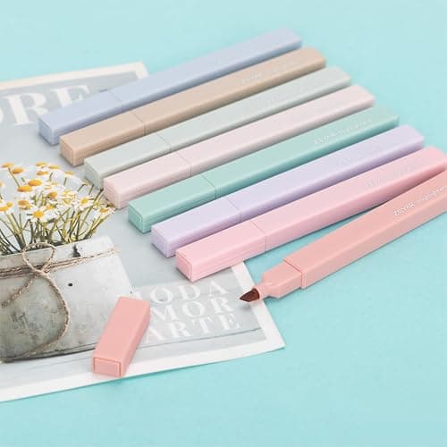 ZEYAR Aesthetic Cute Highlighter Pens, Cream colors, Chisel Tip, Water Based, Quick Dry, No Bleed for bible, four seasons color series (8 Spring Colors) thumbnail 5