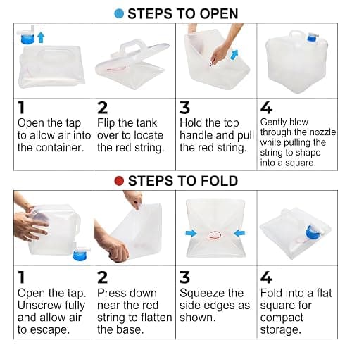 ITRAZ BPA-Free Collapsible Water Container with Spigot, 2-Pack 5.3 Gallon | Foldable Water Storage Jug for Camping, RV Travel, Hiking & Emergency Preparedness for Hurricanes, Tornadoes & Drought thumbnail 8