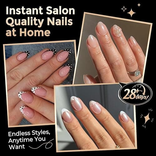 Luckyfairy Extra Short Almond Fake Nails, 504pcs Soft Gel Pre-Shaped Acrylic Nail Tips, Half Matte Full Cover Clear Gelly Press on Flase Nail Tips for Extension Nail Manicure Home DIY 12 Sizes thumbnail 2