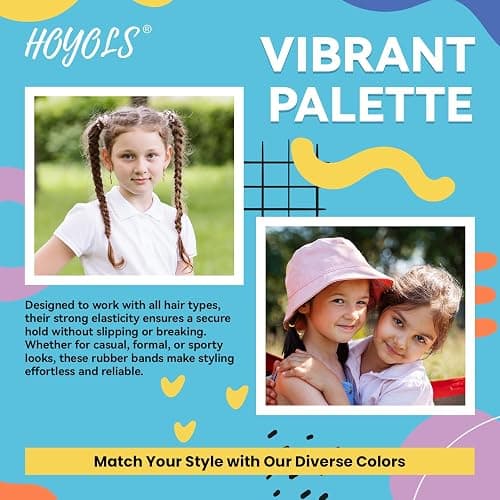 HOYOLS Mini Rubber Bands, 1500 Pcs Multicolor Hair Ties for Braids | Small TPU Elastics in Multi Colors with Gentle No-Pull Hold for Braids, Ponytails, Sectioning and Daily Styling thumbnail 5