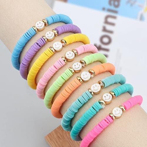 JIASHUYEYE Preppy Bracelets for Teen Girls - Stackable Boho Surfer Friendship Bracelets Set for Little Girls & Women thumbnail 4