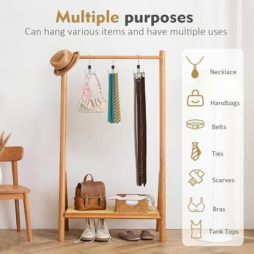 Belt Hanger, 2PCS Belt Organizer for Closet 360° Rotatable Max 48 Belt Storage Rack Space Saving Closet Organizers and Storage for Belts, Bra, Tank Top, Tie, Scarf, Purse (Black, 2 Pack) thumbnail 5