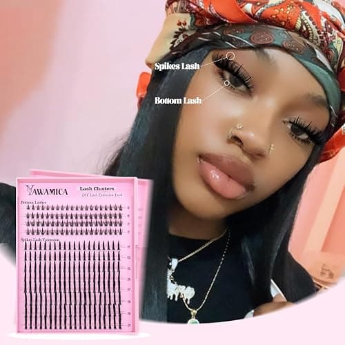 Yawamica Bottom Lashes and Spikes DIY Eyelash Extension Wispy Individual Lash Spikes 11-21mm and 5-7mm Bottom Lash Clusters 240pcs Cluster Lashes Waterproof Eyelash Clusters DIY Entire Spike Lash Look thumbnail 6