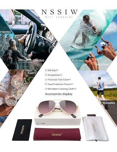 Polarized Aviator Sunglasses for Men and Women, Classic Pilot Sun Glasses with Premium Metal Frame and UV Protection - 06 Gold/Purple Gradient Wine Red thumbnail 7