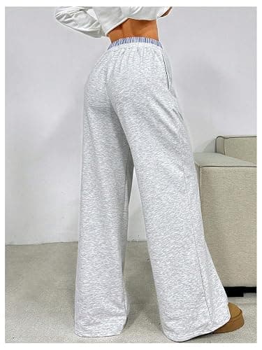 SOLY HUX Girl's Baggy Sweatpants Elastic Low Rise Wide Leg Track Pants with Pockets thumbnail 2