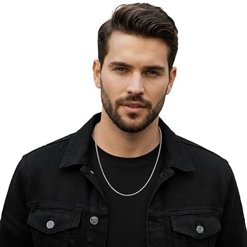 Fiusem Wheat Chains for Men and Women, 2/2.5/3/4/5mm Silver Tone/14K Gold Plated/Black Necklace Chain, Stainless Steel Mens Necklace 16-28 Inch thumbnail 8