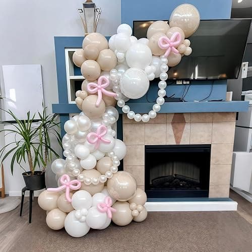 Pearl White Linking Balloons, 100PCS 6 Inch Pearl Color Quick Link Balloons for Making Balloon Wall Heart Arch, Tails Balloon for Wedding Birthday Baby Shower Engagement Graduation Party Decorations thumbnail 6