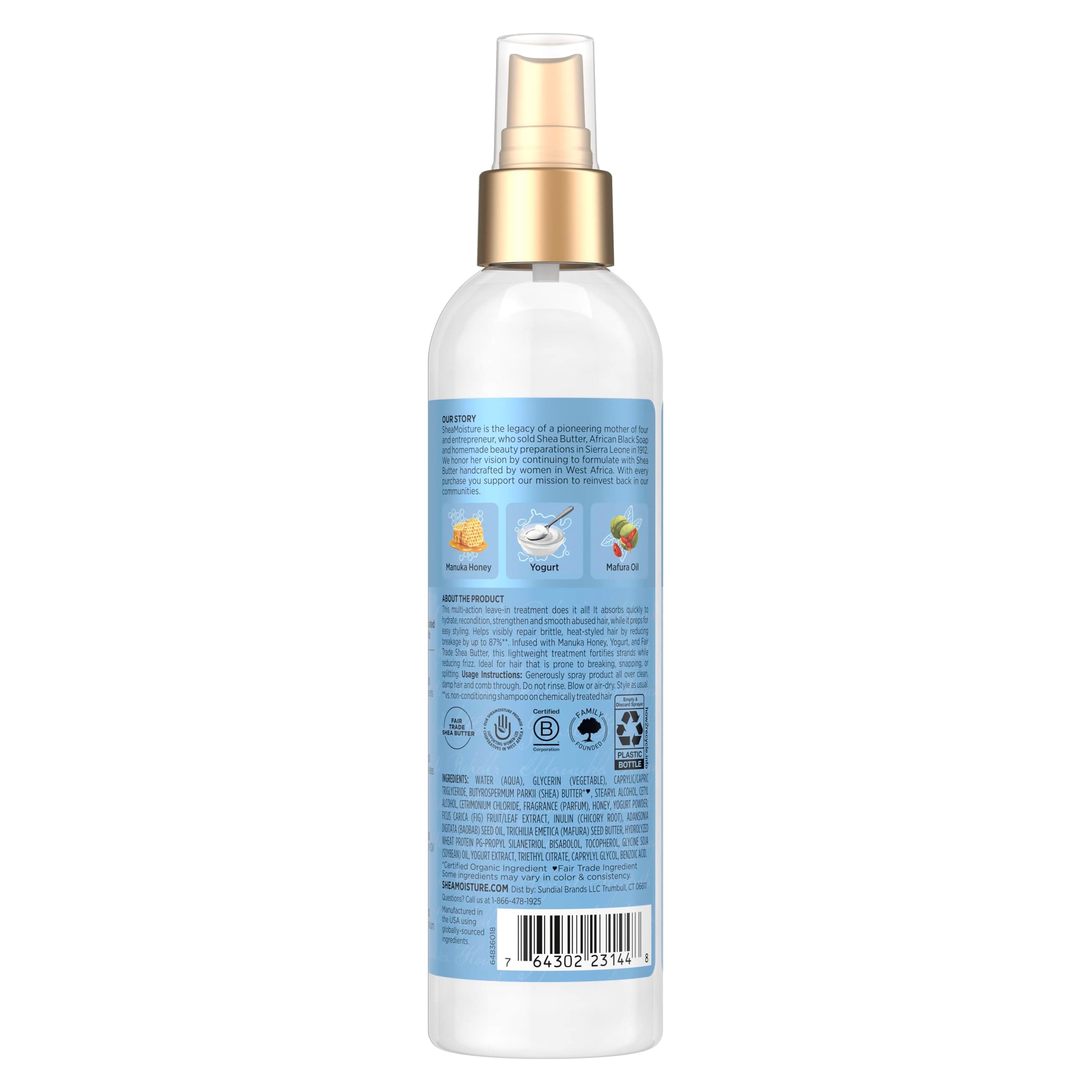 Shea Moisture Manuka Honey and Yoghurt Hydrate and Repair Multi-Action Leave-In Spray, 237 ml thumbnail 3