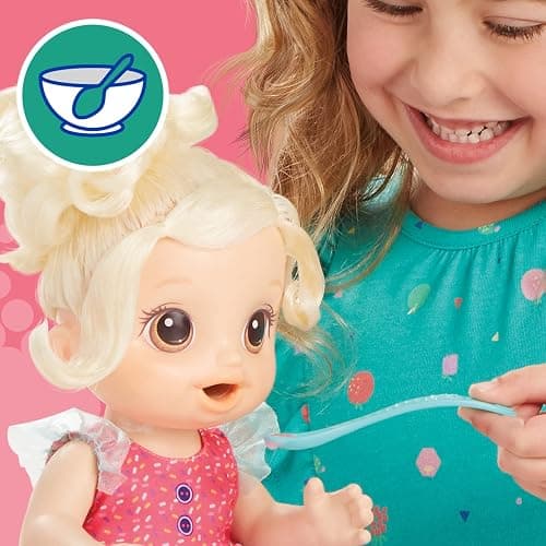 Baby Alive Magical Mixer Baby Doll, Strawberry Shake, Doll with Toy Blender, Baby Doll Set for Kids 3 and Up, Blonde Hair thumbnail 4