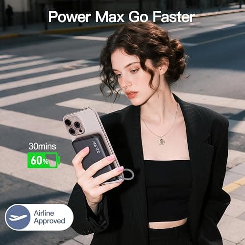 2025 Updated M3 Ultra Slim 0.4'' Wireless Power Bank, 12800mAh Magnetic Portable Charger with Built in Cable and Strap, LED Battery Pack Travel Essentials for iPhone 16/15/14/13/12/Pro/Pro Max Andriod thumbnail 6