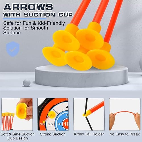 Bow and Arrow Set for Kids, 2-Pack LED Light Up Archery Set with 20 Suction Cup Arrows, Indoor and Outdoor Toy for Boys Girls Age 4-8 8-12 with Standing Target&2 Quivers, Birthday Gift 3-12 Years Old thumbnail 4