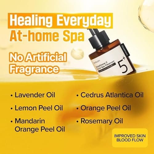 numbuzin No.5 Cleansing Oil | Glutathione C Facial Spa Cleanser | Gentle Cleanser for Blackhead, Pore, Makeup Remover | Vitamin C, Niacinamide | Double Cleansing, Korean Skincare | 6.76 fl. oz. thumbnail 3