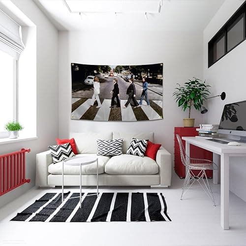 Musical Artist Flag Beatles-Abbey Road Album Cover Funny Poster Durable Man Cave Wall Flag with Brass Grommets 3x5 Feet Tapestry for College Dorm Room Decor,Outdoor,Bedroom, Parties gifts, travel, filming,events,festivals.. thumbnail 4
