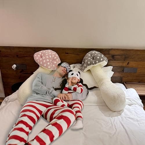 Hofun4U Mushroom Plush Pillow - 39 inch Mushroom Shaped Stuffed Long Pillow - Mushroom Stuffed Pillow - Christmas Birthday Sofa Home Decoration (Pink) thumbnail 2