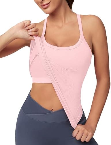 MathCat Racerback Tank Tops Workout Tops for Women | Built in Bra, Y Back Camisole, Seamless, Lightweight, Stretch, Mesh Vents, Light Support, Sleeveless, Yoga, Athletic - Image 1