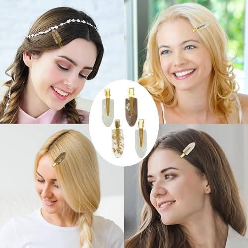 A AIKOOL 8 PCS No Bend No Crease Hair Clips- Creaseless Flat Hair Clips for Women with Golden Handle -Makeup Seamless Styling Hairpin, Colorful Small Makeup Clips for Bangs, Curls & Updos (Brown) thumbnail 3