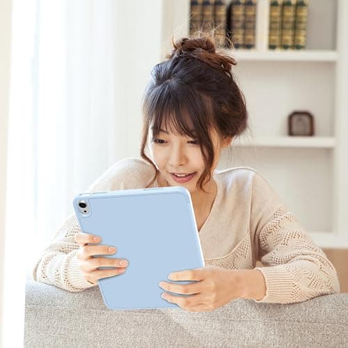 Lsmmpoba Case for iPad (A16) 11th Generation 11 Inch 2025, iPad 10th Generation 10.9 inch 2022 with Pencil Holder, Slim Trifold Stand TPU Back Case, Auto Wake/Sleep, Sky Blue thumbnail 7