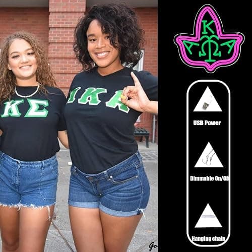 AKA Pink Neon Signs for the Wall, Greek Sorority Paraphernalia, Aka Sorority Gifts for Women Pink and Green graduation Gift, Home Accessories, Birthday Presents, Birthday Party Decorative 14 * 13inch thumbnail 4