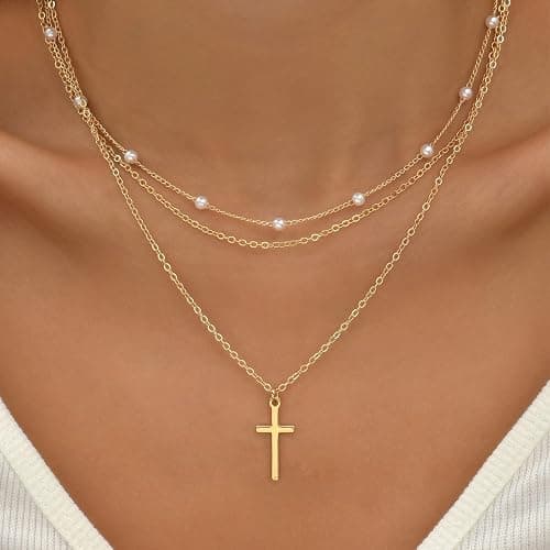 Gold Jewelry Set for Women,18K Gold Plated Jewelry Set with 9 Necklace, 9 Bracelet, 25 Ear Cuffs Earring, 5 Ankle Bracelets ,2 Rings and 3 Belly Button rings for Women Valentine Anniversary Birthday Gifts thumbnail 5