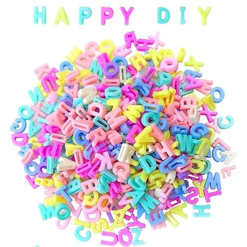 400pcs Large Alphabet Letter Beads,A-Z Large Alphabet Letter Charms for Jewelry Making, Bracelets, Necklaces, Keychains, DIY Crafts, Plastic Beads for Personalized Accessories (Macaron Color) - Image 1