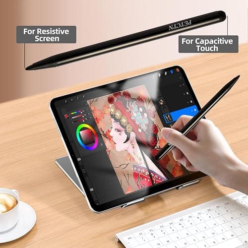2pcs Black Stylus Pens for Universal Touch Screen Devices - Compatible with iPad, Samsung Galaxy, Smartphones thumbnail 3