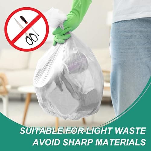 Magesh 4 Gallon Trash Bag Strong, Leakage-Free, Small Garbage Bags Unscented Thick for Bathroom, Office, Kitchen Small Trash Can, 15L, 105 Bags, Clear thumbnail 7