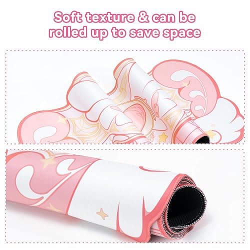 GeekShare Kawaii Mouse Pad Wrist Rest Support Set - Non-Slip Rubber Base Desk Mat and Memory Foam Wrist Rest for Keyboard and Mouse,Perfect for Gaming,or Home Office Work - Star Wings Series thumbnail 4