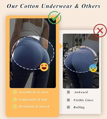 READY TO LOVE Cotton Underwear for Women Pack Breathable Thongs for Women Sexy Stretch Soft Womens Panties Thong XS-XL thumbnail 3