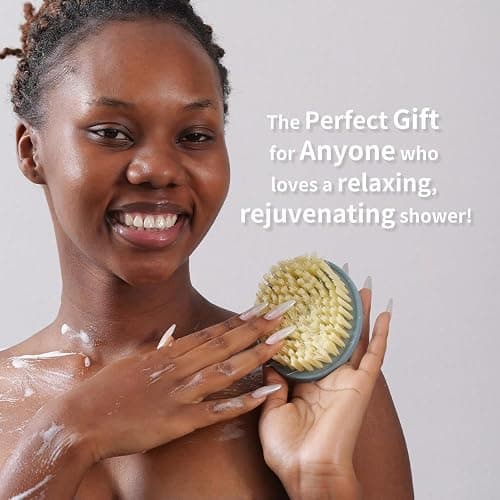 Body Scrubber 2 Pack, BEAUTAIL Shower Bath Brush, 1 Pack PP Body Brush Gray and 1 Pack Silicone Body Scrubber Black, Gentle Exfoliating for Women Men Baby Sensitive Skin thumbnail 8
