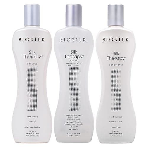 BioSilk 3-Piece Silk Therapy Kit, Shampoo, Conditioner & Serum for Healthy, Shiny, Manageable Hair, Sulfate-Free, Paraben-Free, Cruelty-Free, 12 Oz Haircare Set - Image 1