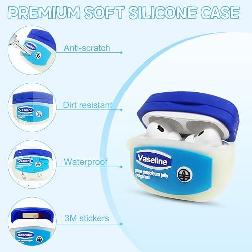 Case for AirPods Pro 2nd Generation Case, with Cleaner Kit Cute Cartoon Kawaii Funny AirPods Pro 2 Cover Silicone Protective Cover for Apple AirPod Pro 2 with Keychain for Women Kids Blue thumbnail 3