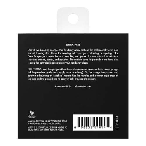 e.l.f. Total Face Sponge Duo, 2 Dual-Ended Vegan Makeup Tools, Flawlessly Applies Liquids & Powders, Travel Size thumbnail 4
