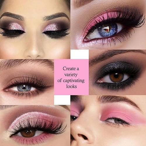 CAKAILA Pink Black Brown 5Colors Eye Shadow Palette Makeup with Mirror,Neutral Vegan Eyeshadow Palette for Older Women Waterproof Long Lasting Naturing-Looking sombras para ojos,Cruelty Free thumbnail 3