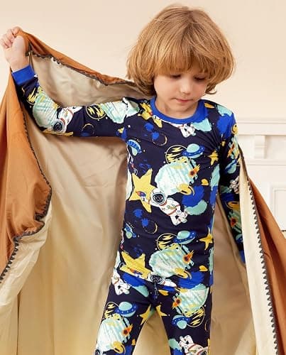 babee Reshinee Bamboo Viscose Toddler Pajamas Boys Girls Baby 12M-8Y Pjs Sets Kids 2pcs Snug fit Long-Sleeve Sleepwear thumbnail 5