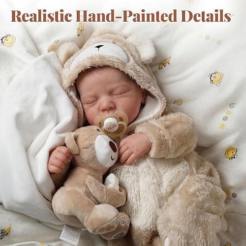 BABESIDE 17 Inch Lifelike Reborn Baby Dolls, Full Body Vinyl Boy | Soft Body Realistic-Newborn Baby Doll with Silicone-Like Feel, Real Life Baby Dolls with Accessories, Gift for Kids Ages 3+ thumbnail 2