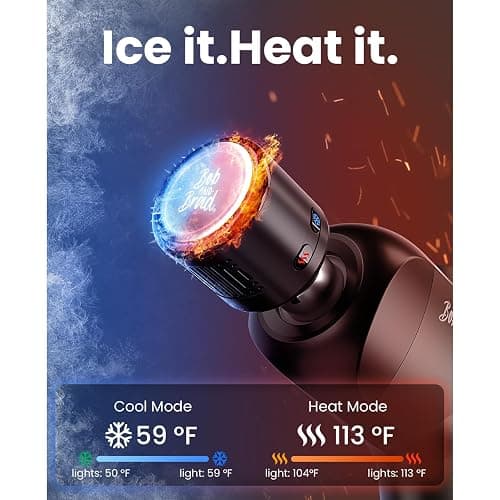 BOB AND BRAD X6 Pro Max Massage Gun with Heat and Cold, Powerful Massager Gun for Athletes, Portable Hand Held Electric Massager, Christmas Gifts for Men Women thumbnail 3