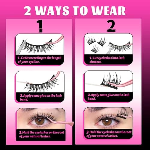 Veleasha Lashes Kit Manga Eyelashes DIY Lash Spiky Lash Clusters 7 Pairs Pack (Sugar Kit) thumbnail 8
