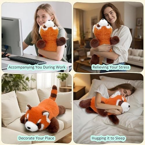 KWQBWQF Cute Red Panda Plush Toy 18.9 Inch Soft Red Panda Stuffed Animal Plushie Kawaii Birthday Gift for Children Kids Girls Boys thumbnail 5