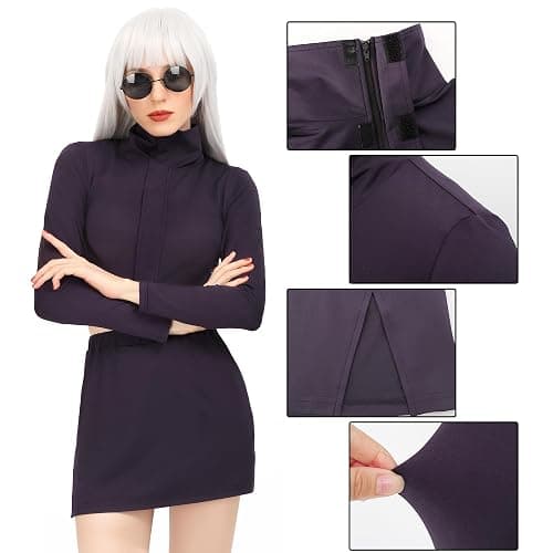 DAZCOS Anime Womens Cosplay Costume US Size Set Bodycon Crop Shirt and Skirt with Glasses for Party Halloween thumbnail 3