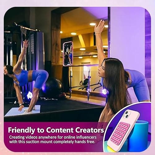Vilbocr Handy-Saugnapfhalterung mit starkem Griff, klebrige Silikon-Halterung für freihändige Videos, perfekt für Badezimmer-Sing- und Fitness-Training, funktioniert auf Fliesen, Glas und glatten thumbnail 8
