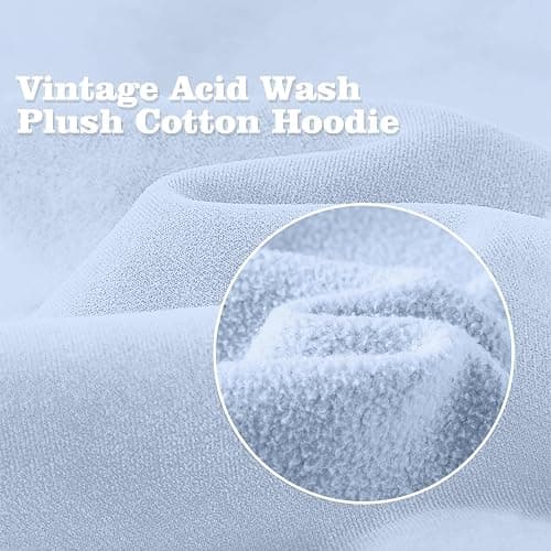 Dnzzs Womens Oversized Hoodie Acid Wash Hoodie Couples Vintage Sweatshirt Heavyweight Fleece Cotton Hoodies Streetwear Trendy thumbnail 5