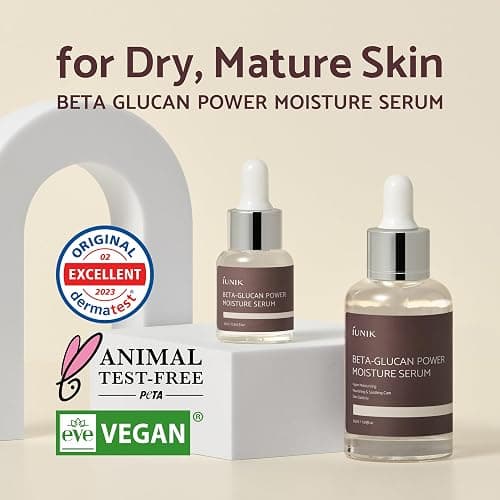 IUNIK Beta-Glucan Power Deep Moisture Vegan Serum 400,000 ppm Intense Hydration Mushroom Yeast Extracts Naturally-derived - Dry Mature Sagging Sensitive Skin Cell Regenerating Lifting Korean Skincare - 1.71 Fl Oz (Pack of 1) thumbnail 3
