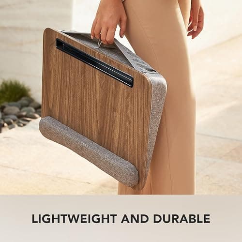 HUANUO Portable Lap Laptop Desk with Pillow Cushion, Fits up to 15.6 inch Laptop, with Anti-Slip Strip & Storage Function for Home Office Students Use as Computer Laptop Stand, Book Tablet thumbnail 7